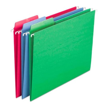 Smead Smead Erasable FasTab Hanging Folders, 1/3-Cut, Letter, 11 Point St, Assorted, 18/Box 64031